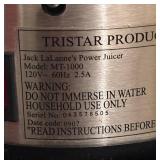 LLBR - Tristar Jack LaLanne's Power Juicer Model: MT-1000 LLBR - Tristar Jack LaLanne's Power Juicer Model: MT-1000