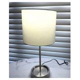 LLBR - Table Lamp 19'H Brushed Metal Drum Shade LLBR - Table Lamp 19'H Brushed Metal Drum Shade