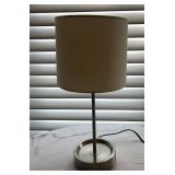 LLBR - Table Lamp 19'H Brushed Metal Drum Shade LLBR - Table Lamp 19'H Brushed Metal Drum Shade