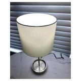 LLBR - Table Lamp 19'H Brushed Metal Drum Shade LLBR - Table Lamp 19'H Brushed Metal Drum Shade