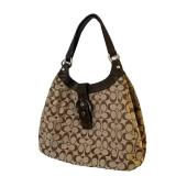 LLBR - Hobo Bag - Coach Soho Signature Khaki & Brown Leather LLBR - Hobo Bag - Coach Soho Signature Khaki & Brown Leather