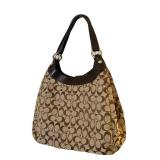 LLBR - Hobo Bag - Coach Soho Signature Khaki & Brown Leather LLBR - Hobo Bag - Coach Soho Signature Khaki & Brown Leather