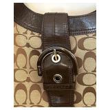 LLBR - Hobo Bag - Coach Soho Signature Khaki & Brown Leather LLBR - Hobo Bag - Coach Soho Signature Khaki & Brown Leather