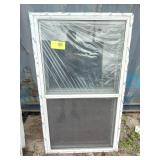 (5) White vinyl single-hung storm windows.  Features a lower half screen for ventilation