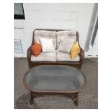 All-weather resin wicker patio conversation set,