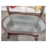 All-weather resin wicker patio conversation set,