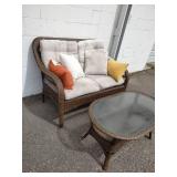 All-weather resin wicker patio conversation set,