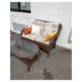 All-weather resin wicker patio conversation set,