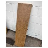 Vintage solid oak single pedestal dining table, with leaf