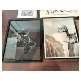 This collection of wall art features a rustic wood-framed sign with the Serenity Prayer as its central piece.