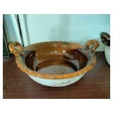 These are traditional Mexican clay pots, or cazuelas de barro, known for their brown glazed interior finish