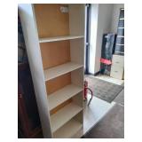White, five-shelf bookcase