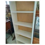 White, five-shelf bookcase