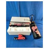1:64 scale Action Racing diecast set featuring a Dale Earnhardt #3 Coca-Cola Kenworth transporter hauler.