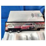 1:64 scale Action Racing diecast set featuring a Dale Earnhardt #3 Coca-Cola Kenworth transporter hauler.
