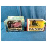 Two vintage die-cast collectible vehicle replicas manufactured by ERTL