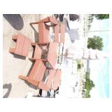 Outdoor Chairs with Table, Umbrella and Footrest