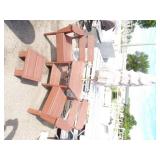 Outdoor Chairs with Table, Umbrella and Footrest