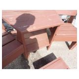 Outdoor Chairs with Table, Umbrella and Footrest