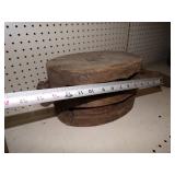 Huge Vintage  Wood Double Pully with Hook