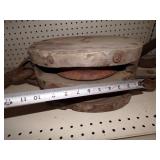 Huge Vintage  Wood Double Pully with Hook