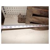 Huge Vintage  Wood Double Pully with Hook