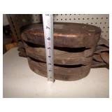 Huge Vintage  Wood Double Pully with Hook