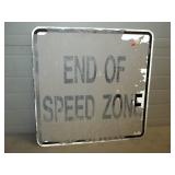 End Of Speed Zone Metal Sign