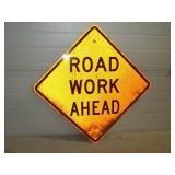 Road Work Ahead Metal Reflective Sign 24'