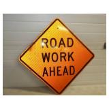 Road Work Ahead Metal Reflective Sign 24'