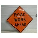 Road Work Ahead Metal Reflective Sign 24'