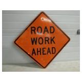 Road Work Ahead Metal Reflective Sign 24'