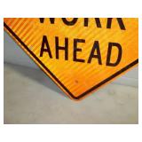 Road Work Ahead Metal Reflective Sign 24'