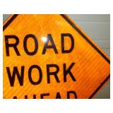 Road Work Ahead Metal Reflective Sign 24'