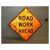 Road Work Ahead Metal Reflective Sign 24'