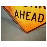 Road Work Ahead Metal Reflective Sign 24'