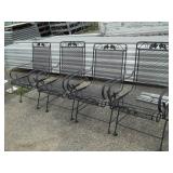 4 Metal Outdoor Chairs with Cushion
