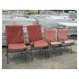 4 Metal Outdoor Chairs with Cushion