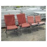 4 Metal Outdoor Chairs with Cushion