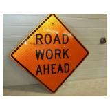 Road Work Ahead Metal Reflective Sign 24'