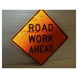 Road Work Ahead Metal Reflective Sign 24'