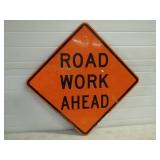 Road Work Ahead Metal Reflective Sign 24'