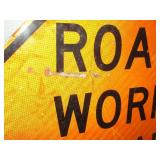 Road Work Ahead Metal Reflective Sign 24'