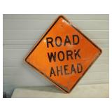 Road Work Ahead Metal Reflective Sign 24'