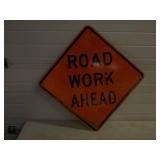 Road Work Ahead Metal Reflective Sign 24'