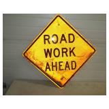 Road Work Ahead Metal Reflective Sign 24'