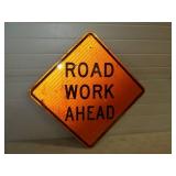 Road Work Ahead Metal Reflective Sign 24'