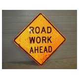 Road Work Ahead Metal Reflective Sign 24'
