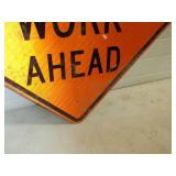 Road Work Ahead Metal Reflective Sign 24'