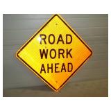 Road Work Ahead Metal Reflective Sign 24'